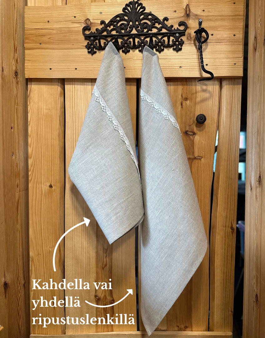 köökki Keittiöliina, Luonto pellava pitsillä - Image 2