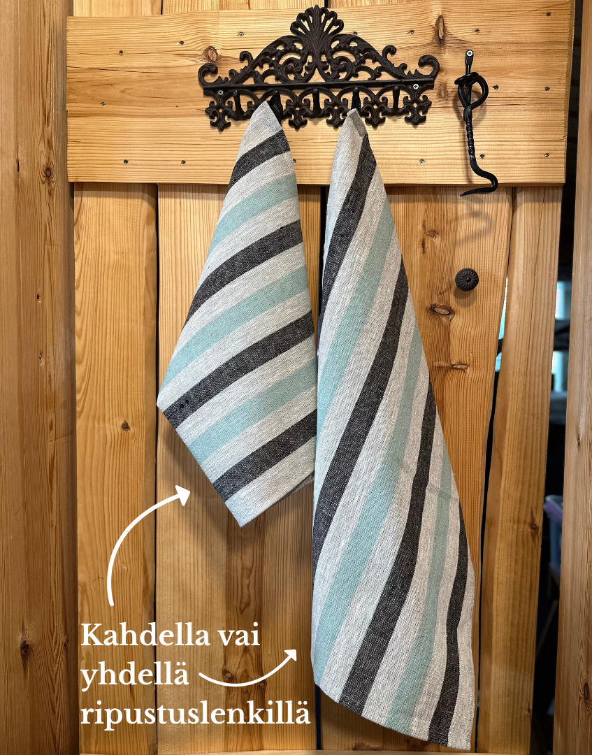 köökki Keittiöliina Pellava, naavaraita - Image 2